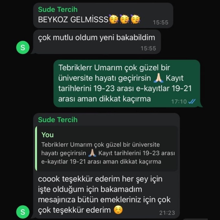 Tercih sonucu - Yerleşme haberi
